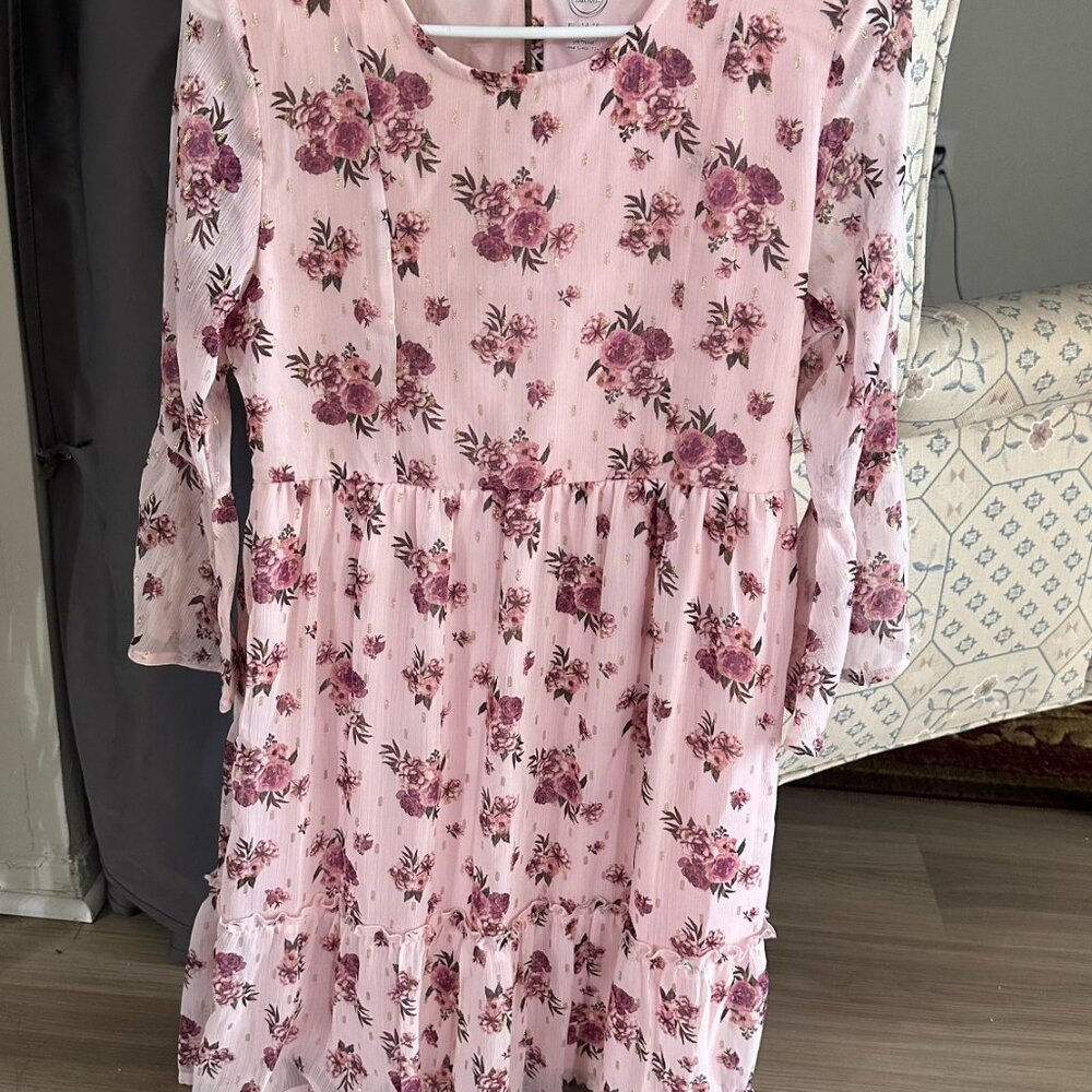 Pink Flower Girls Dress